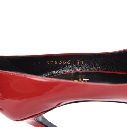 Saint Laurent Patent Classic Paris 105 Escarpin Pumps 37 New Red 8 of 9