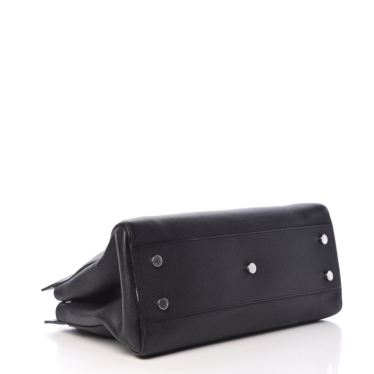 Grained Calfskin Medium Rive Gauche Cabas Black