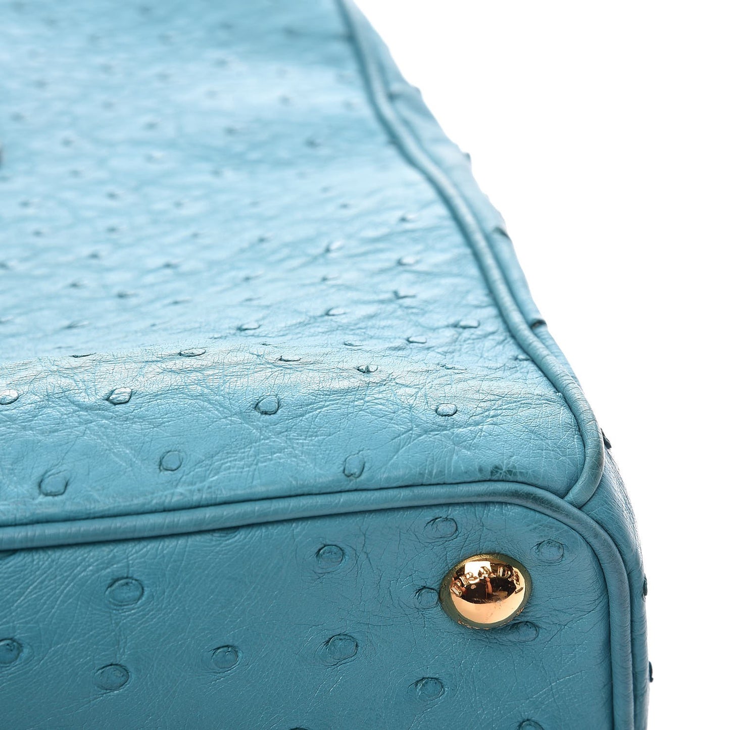 Ostrich Medium Galleria Double Zip Tote Turchese