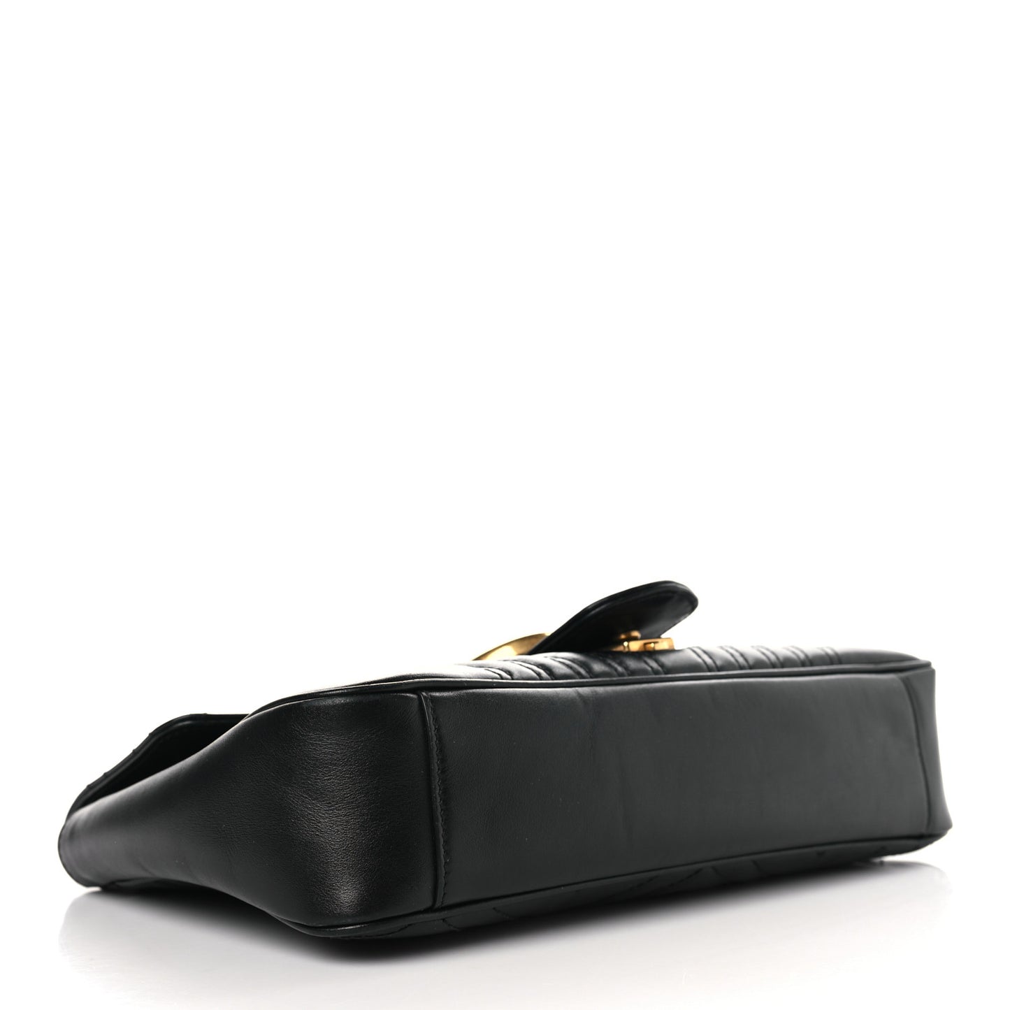 Calfskin Matelasse Medium GG Marmont Shoulder Bag Black