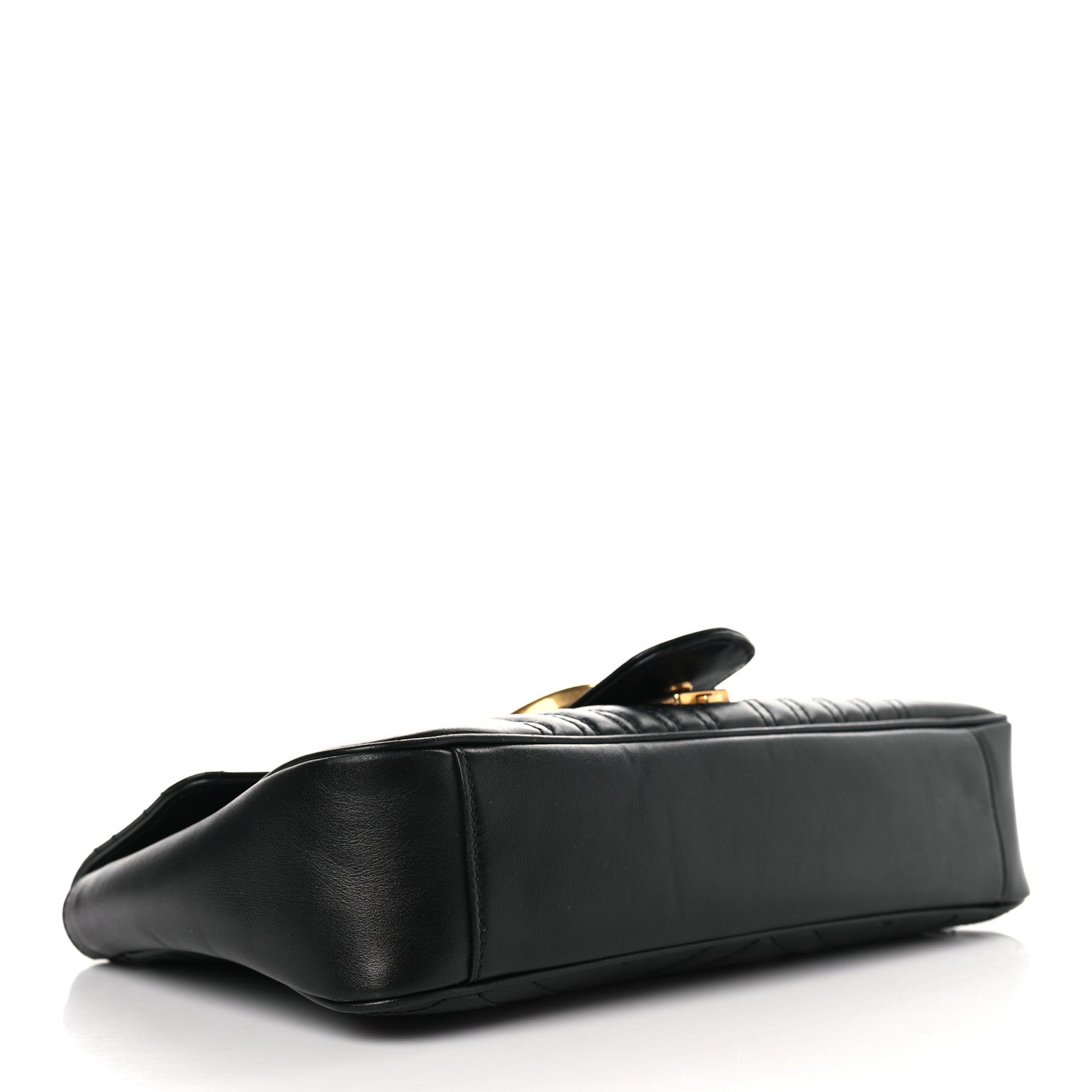 Gucci Calfskin Matelasse Medium GG Marmont Shoulder Bag Black 4 of 9