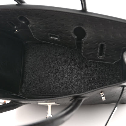 Hermes Ostrich Birkin 30 Black 5 of 11