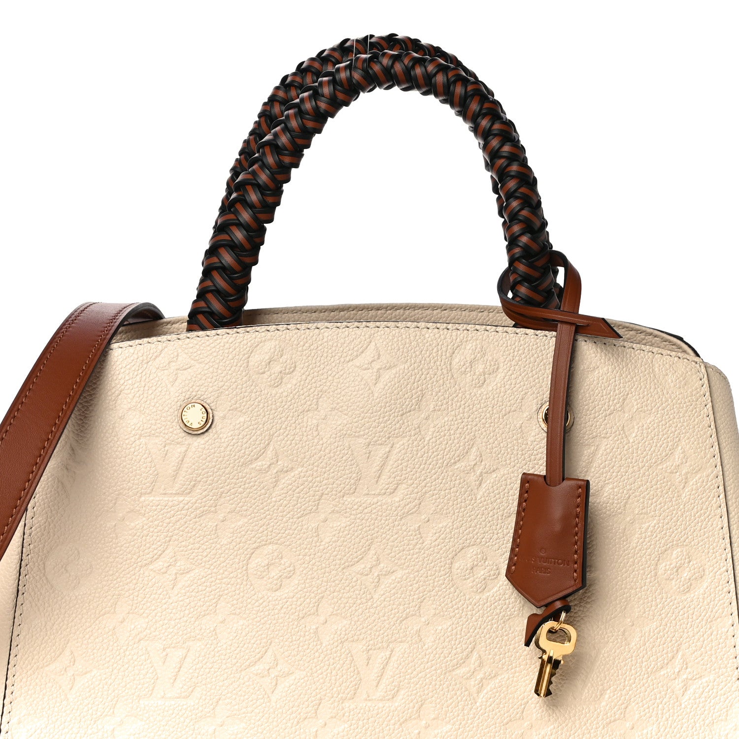 Louis Vuitton Empreinte Braided Montaigne MM Creme Beige Caramel 5 of 7