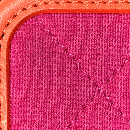 Chanel Jersey Quilted Small CC Filigree Vanity Case Pink Red Orange 12 of 14