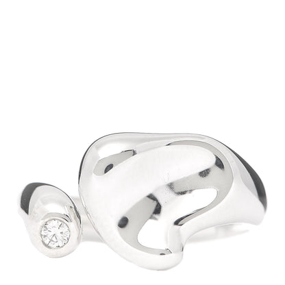 Tiffany Sterling Silver Diamond Elsa Peretti Full Heart Ring 52 6 1 of 6