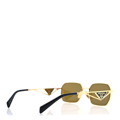 Prada Metal Symbole Triangle Logo Sunglasses SPR A51 Gold Brown 4 of 7