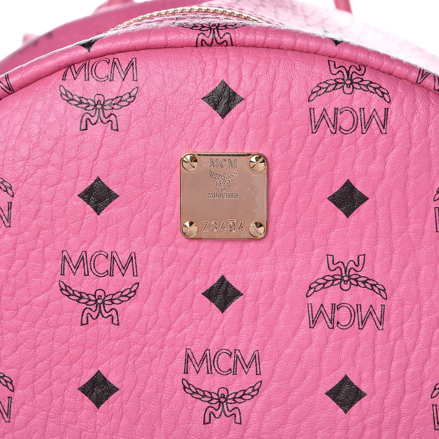 MCM Visetos Medium Side Studs Stark Backpack Pink 6 of 12