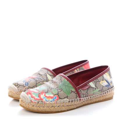 Gucci GG Supreme Monogram Tian Womens Espadrilles 35.5 Beige Multicolor Red 3 of 12