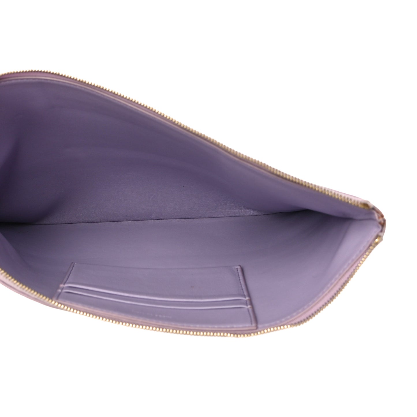 Smooth Lambskin Bi-Color Solo Clutch Pouch Light Purple Royal Blue