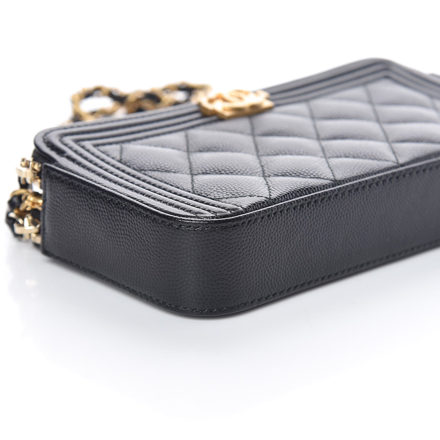Chanel Caviar Quilted Small Boy Clutch With Chain Black 10 of 12