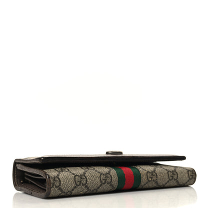 Gucci GG Supreme Monogram Web Ophidia Wallet On Chain Brown 4 of 11