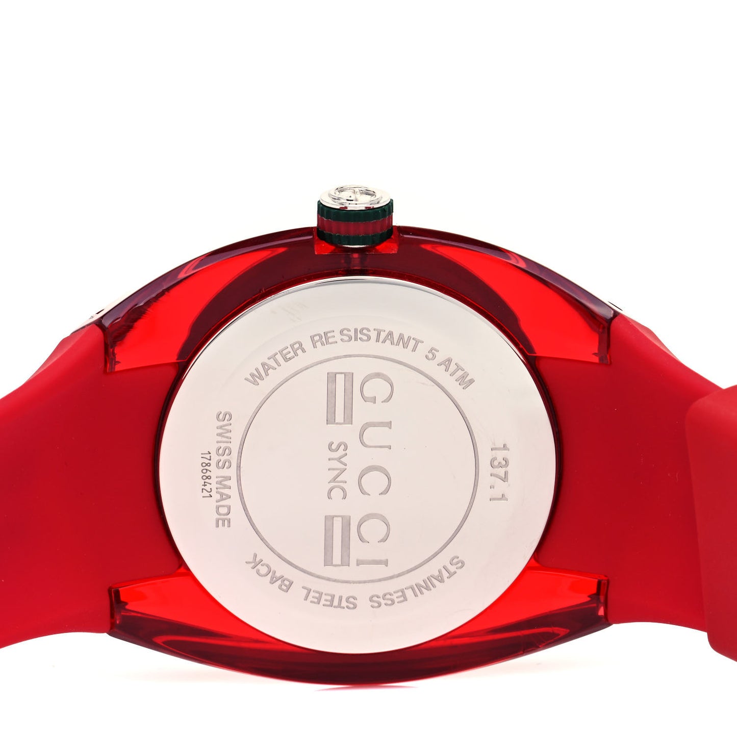 Stainless Steel Rubber 46mm Sync Web Quartz Watch Red