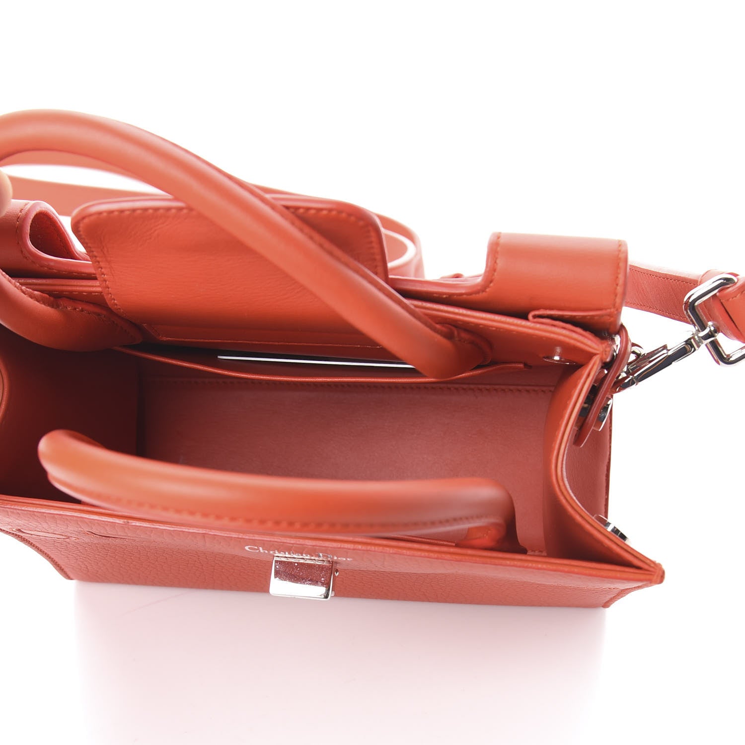 Christian Dior Grained Calfskin Mini Diorever Flap Inferno Red 4 of 7