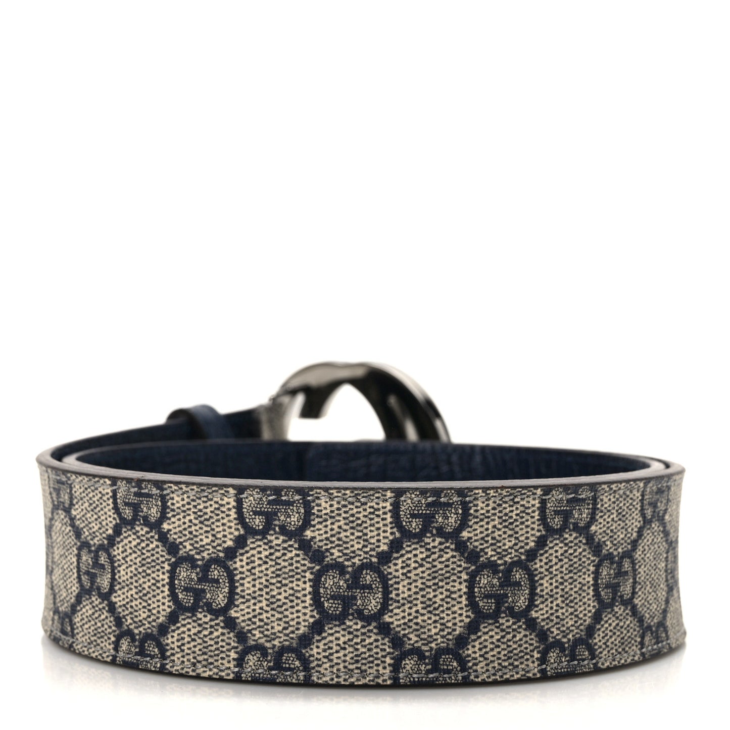 GG Supreme Monogram Selleria Calfskin Interlocking G 40mm Belt 80 32 Navy