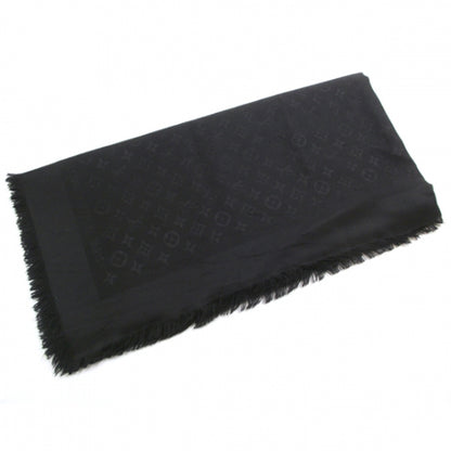 Louis Vuitton Silk Wool Monogram Shawl Black 1 of 6