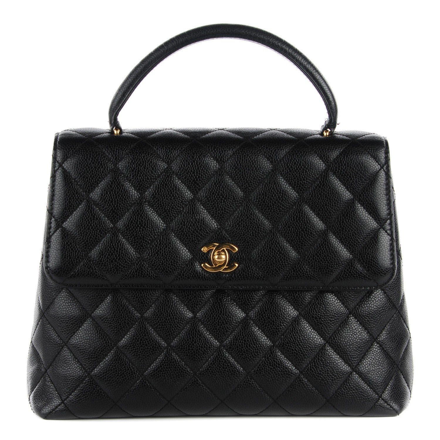 Chanel Caviar Quilted Jumbo Kelly Flap Black 1 of 9