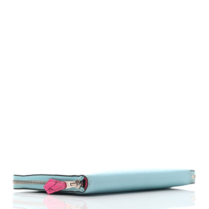 Hermes Epsom Silk'In Wallet Bleu Atoll Rose Tyrien 3 of 7