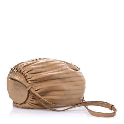Loewe Lambskin Pleated Bracelet Pouch Shoulder Bag Warm Desert 3 of 12