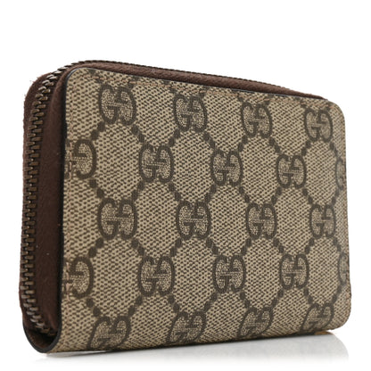 Gucci GG Supreme Monogram Neo Vintage Zip Around Card Case Beige Crop New Acero 3 of 7