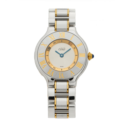 Cartier Stainless Steel 18K Yellow Gold 28mm Must de 21 Quartz Watch 1 of 4