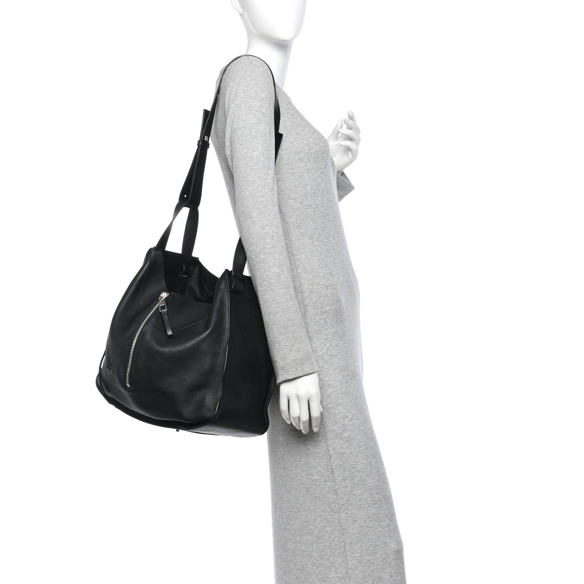 Calfskin Medium Hammock Shoulder Bag Black