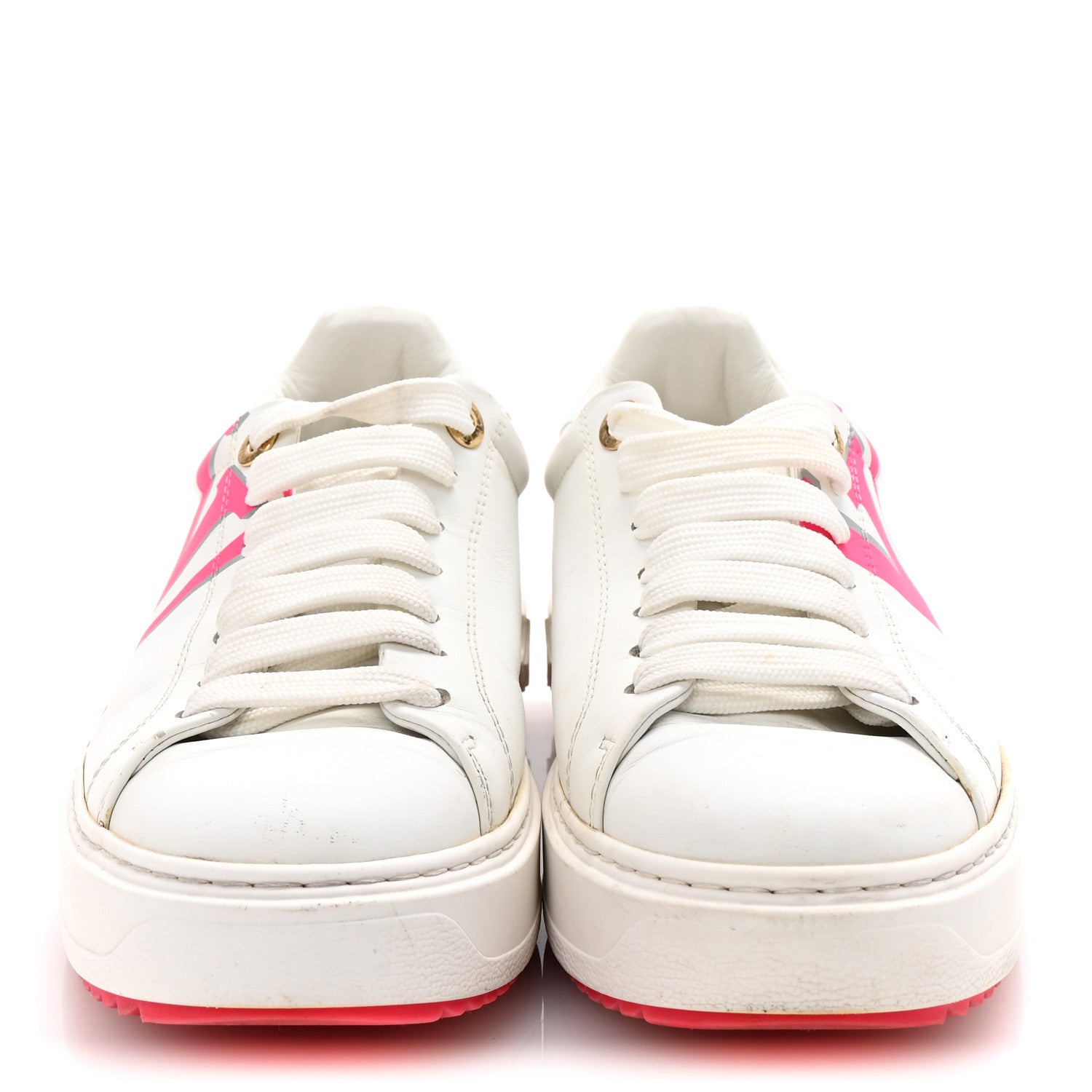 Louis Vuitton Monogram Time Out Sneakers 37.5 White Rose 3 of 9