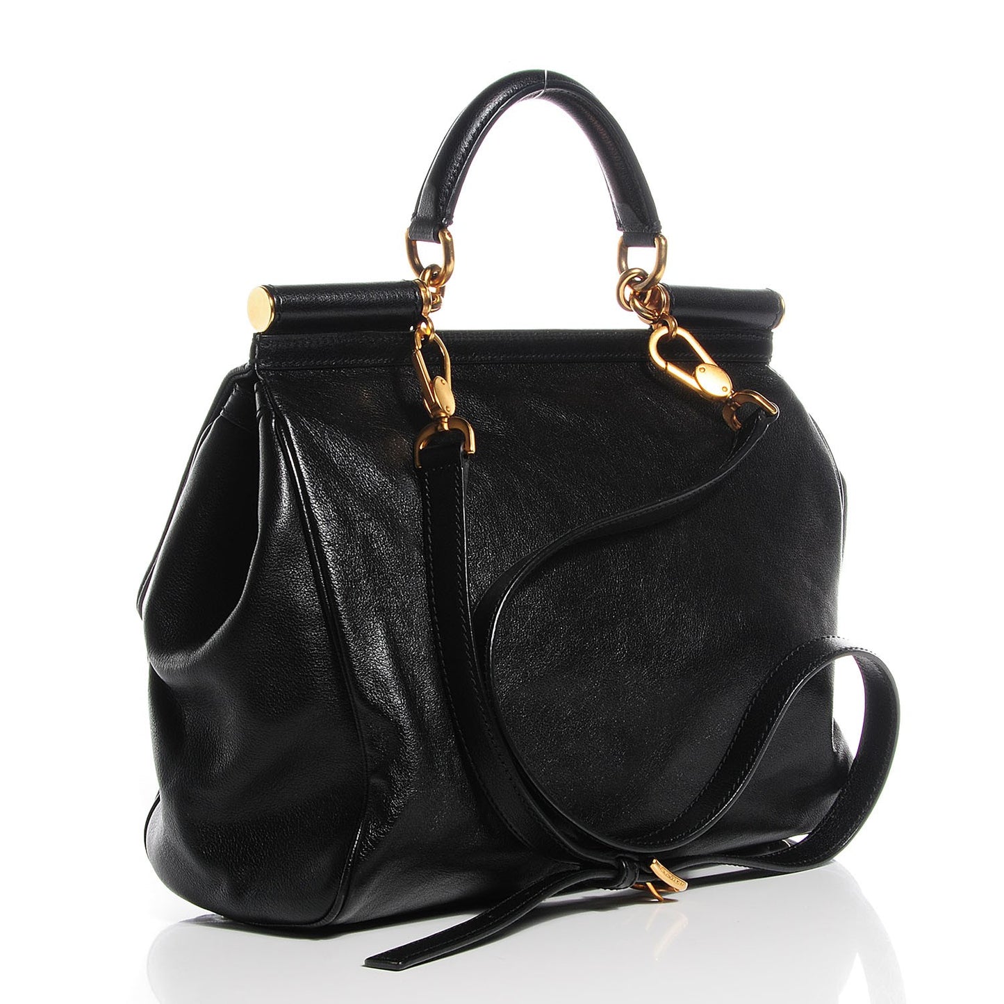 Deerskin Large Miss Sicily Satchel Black