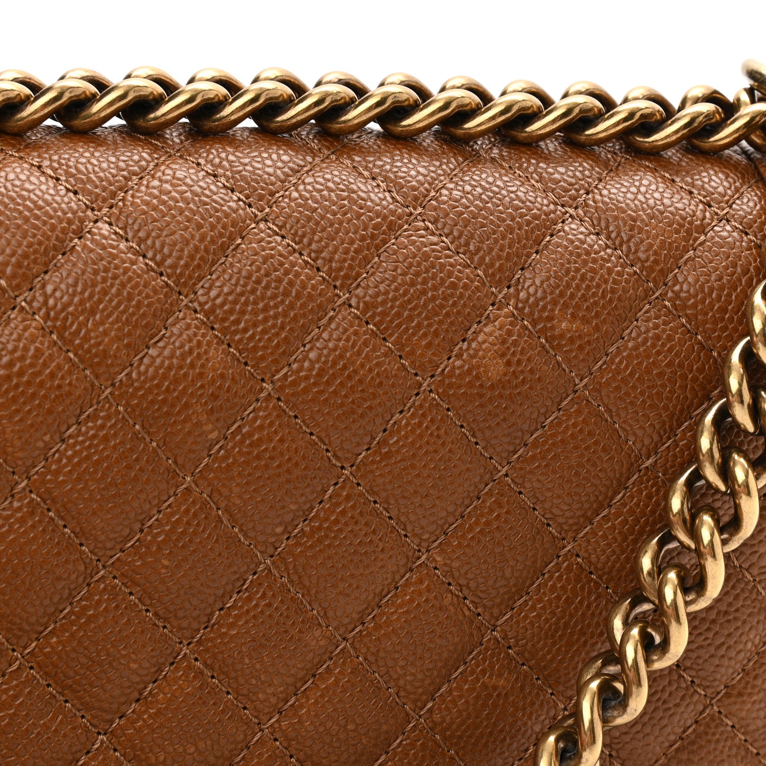 Chanel Caviar Quilted Medium Boy Flap Light Brown 10 of 15