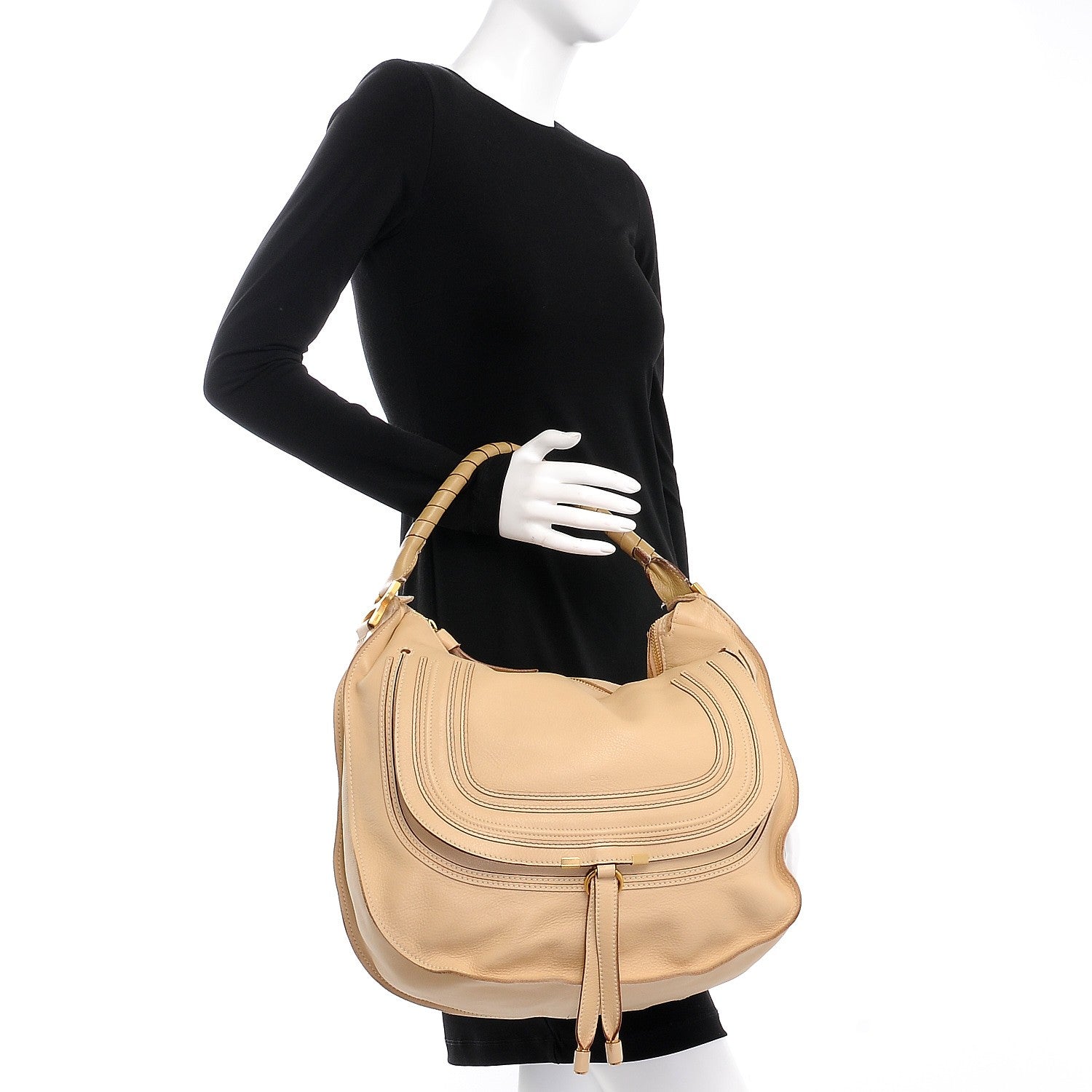 Chloe Calfskin Large Marcie Hobo Beige 2 of 11