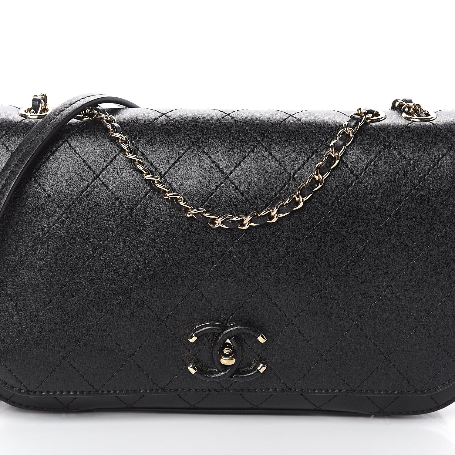 Chanel Calfskin Stitched CC Case Flap Bag Black 7 of 9