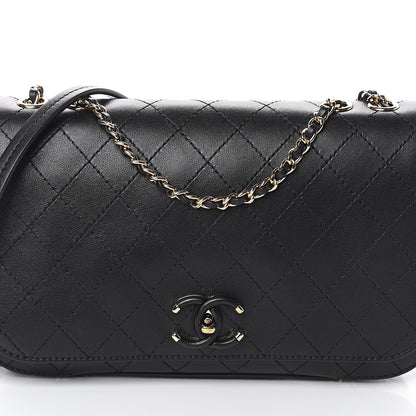 Chanel Calfskin Stitched CC Case Flap Bag Black 7 of 9