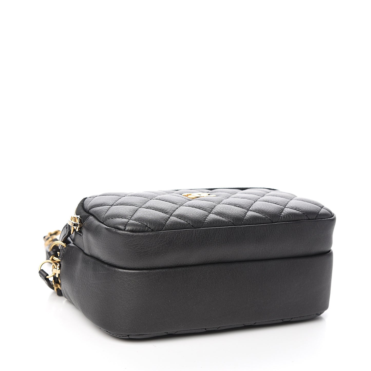 Calfskin Quilted Day Trips Camera Case Black