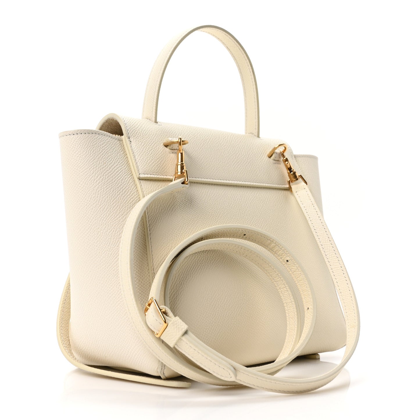 Grained Calfskin Nano Belt Bag Chalk