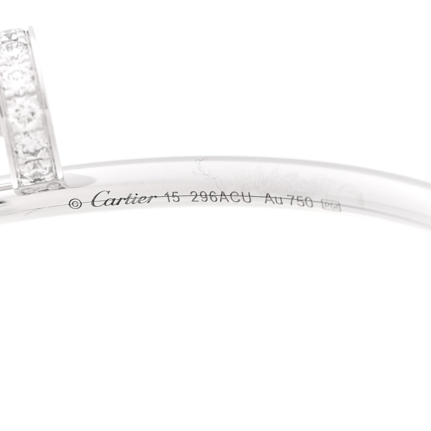 18K White Gold Diamond Small Juste Un Clou Bracelet 15