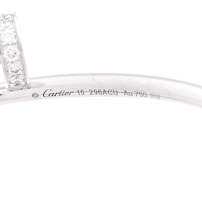 Cartier 18K White Gold Diamond Small Juste Un Clou Bracelet 15 4 of 5