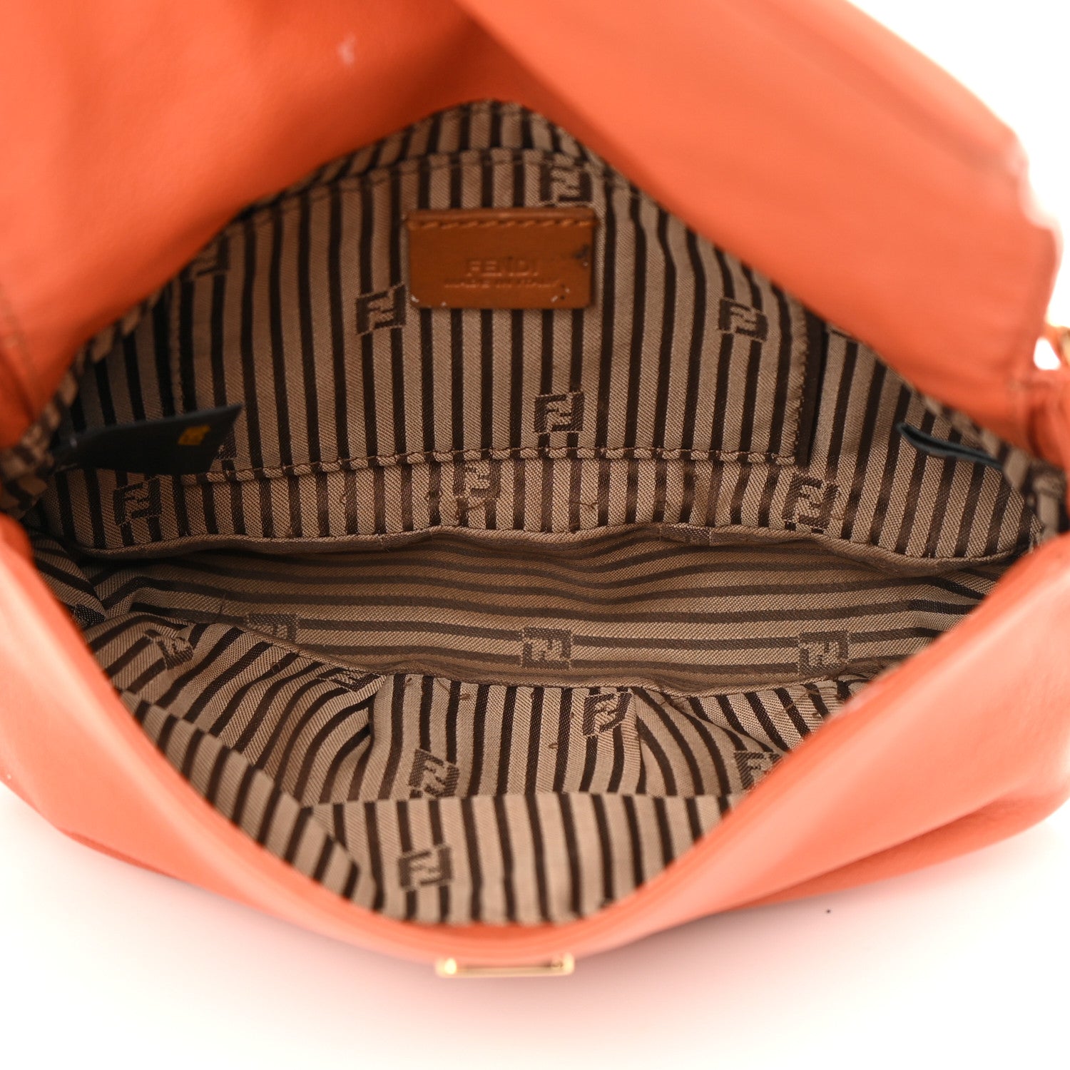 Fendi Vitello Flamingo Fendista Pouchette Crossbody Arancio 5 of 22