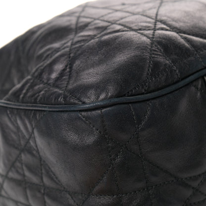 Christian Dior Lambskin Cannage Drawstring Bag Black 10 of 11