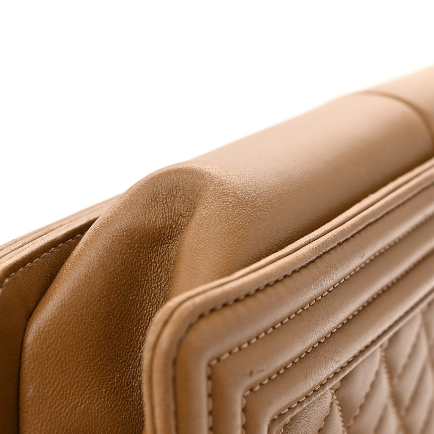 Lambskin Quilted New Medium Boy Flap Dark Beige