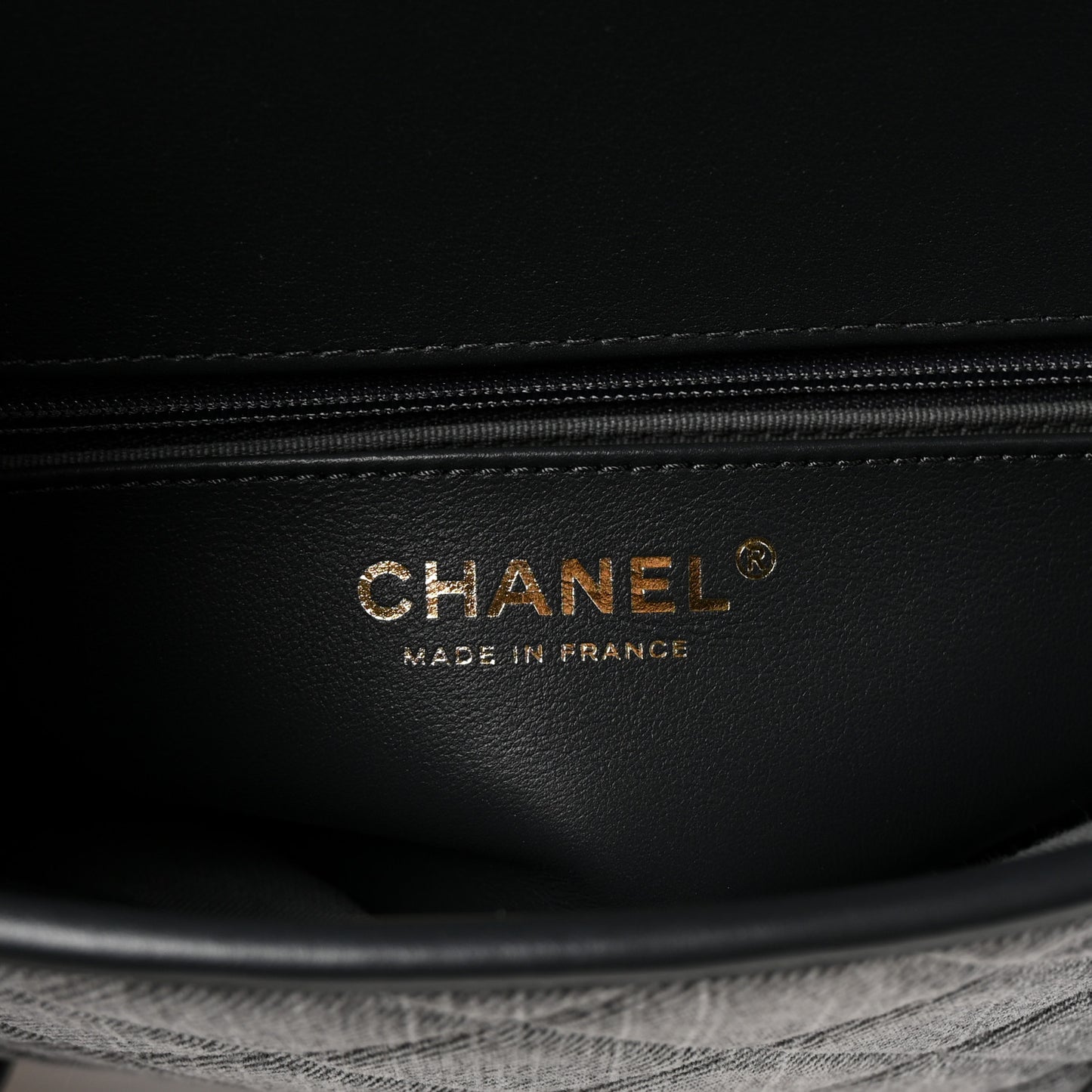 Washed Denim Quilted Messenger Flap Black