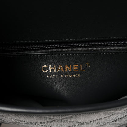 Chanel Washed Denim Quilted Messenger Flap Black 6 of 10