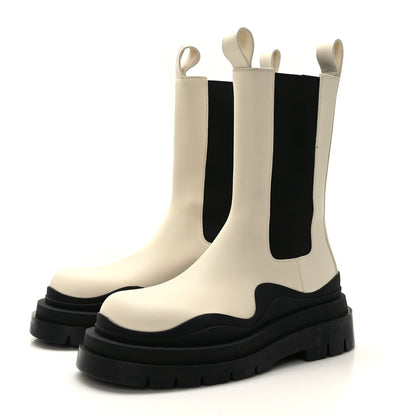 Bottega Veneta Calfskin The Tire Chelsea Boots 38 Sea Salt Black 3 of 7