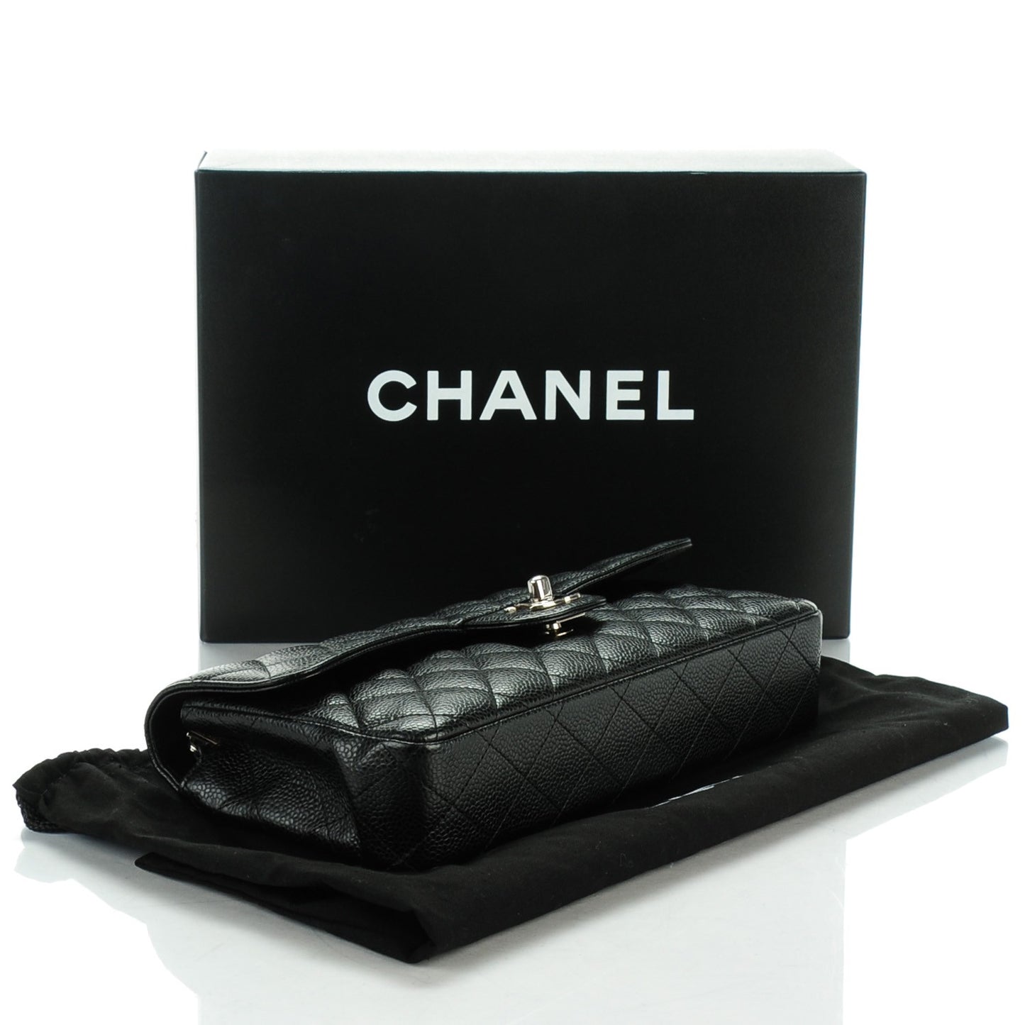 Caviar Quilted East West Flap Black
