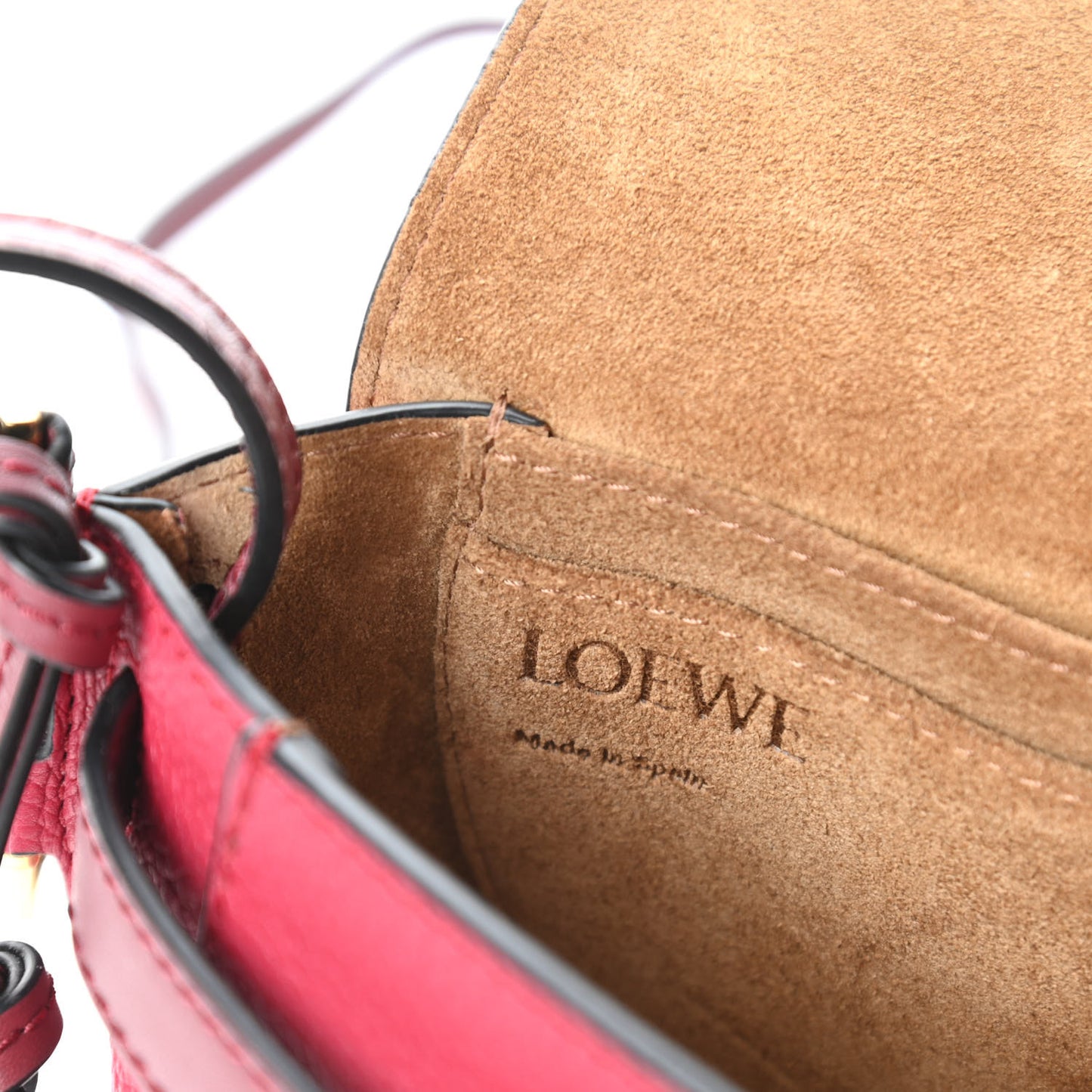 Grained Calfskin Mini Gate Crossbody Bag Raspberry Wine