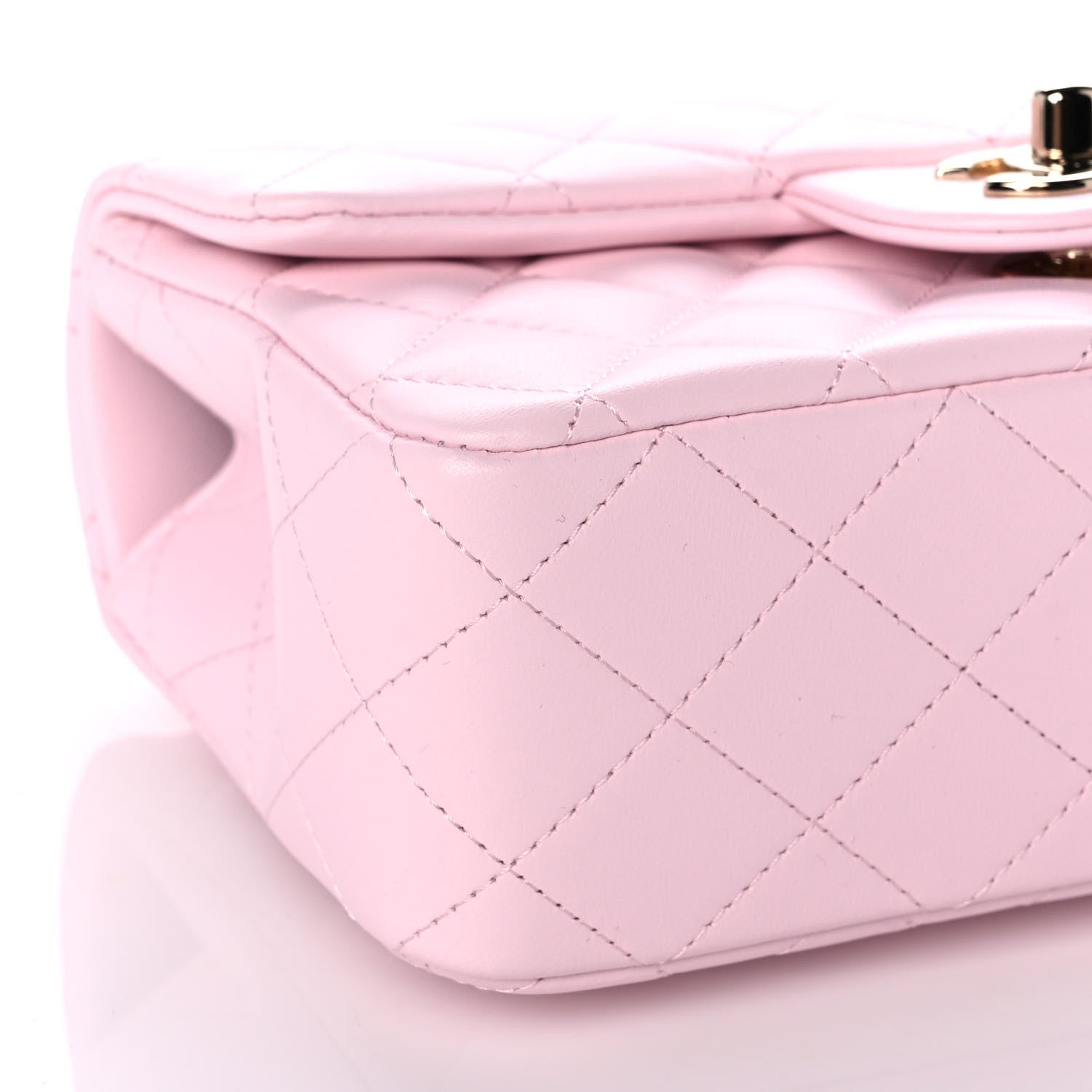 Chanel Lambskin Quilted Mini Top Handle Rectangular Flap Light Pink 8 of 13