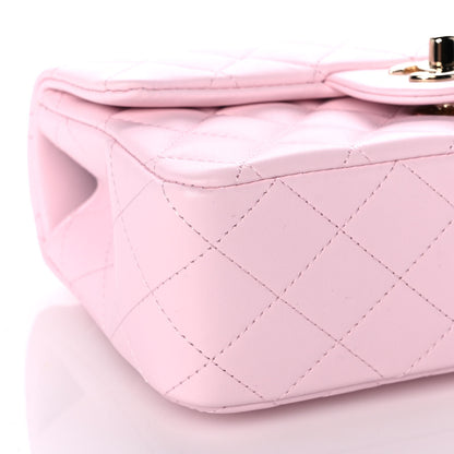 Chanel Lambskin Quilted Mini Top Handle Rectangular Flap Light Pink 8 of 13