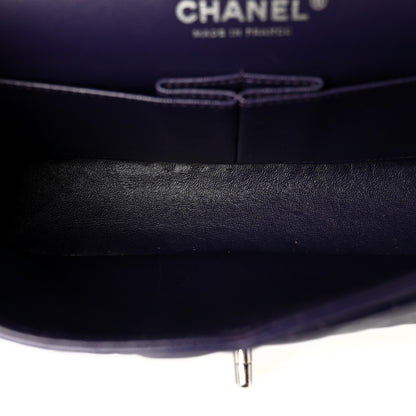 Chanel Lambskin Quilted Medium Double Flap Dark Purple 5 of 10