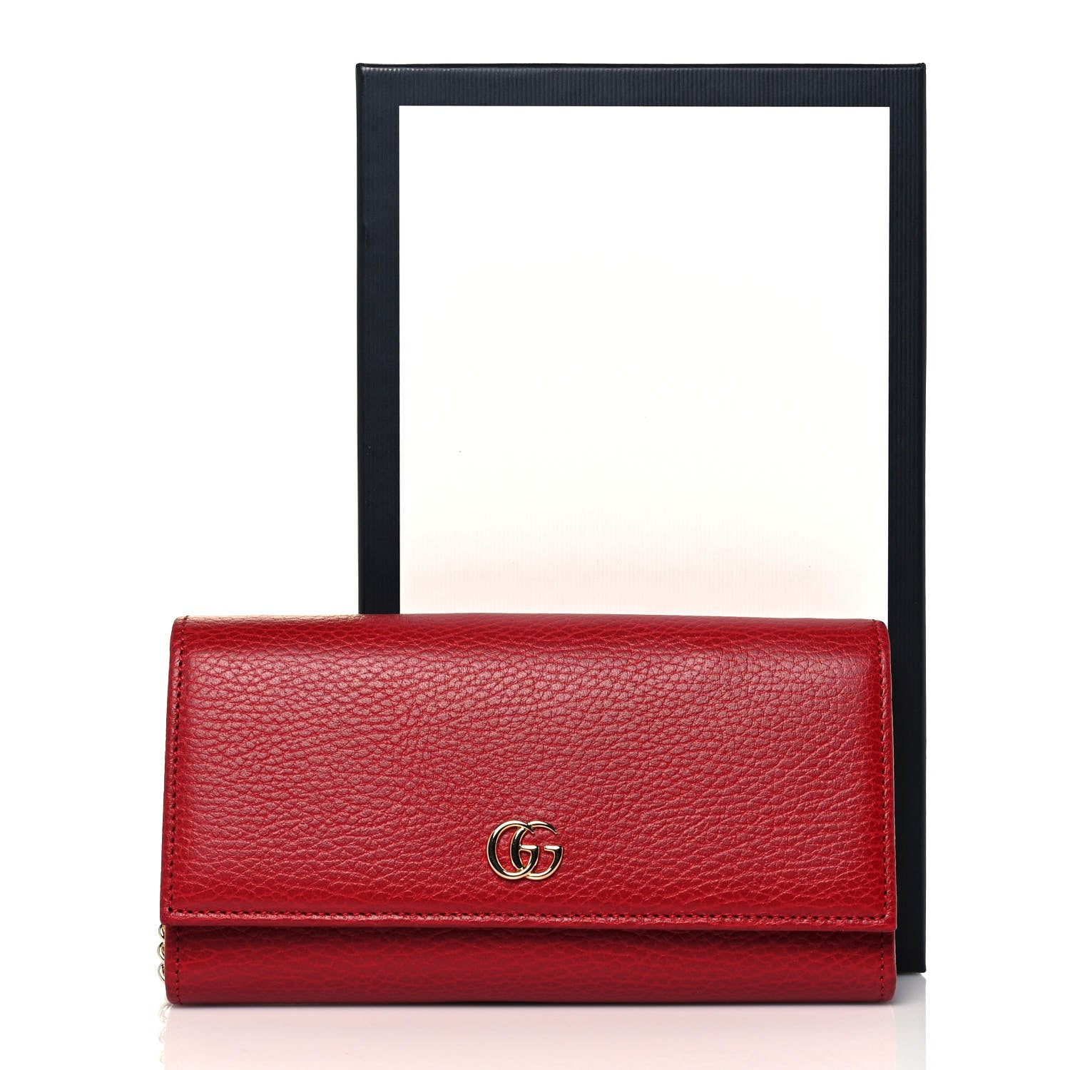 Gucci Dollar Calfskin Petite GG Marmont Wallet Chain Bag Hibiscus Red 13 of 13