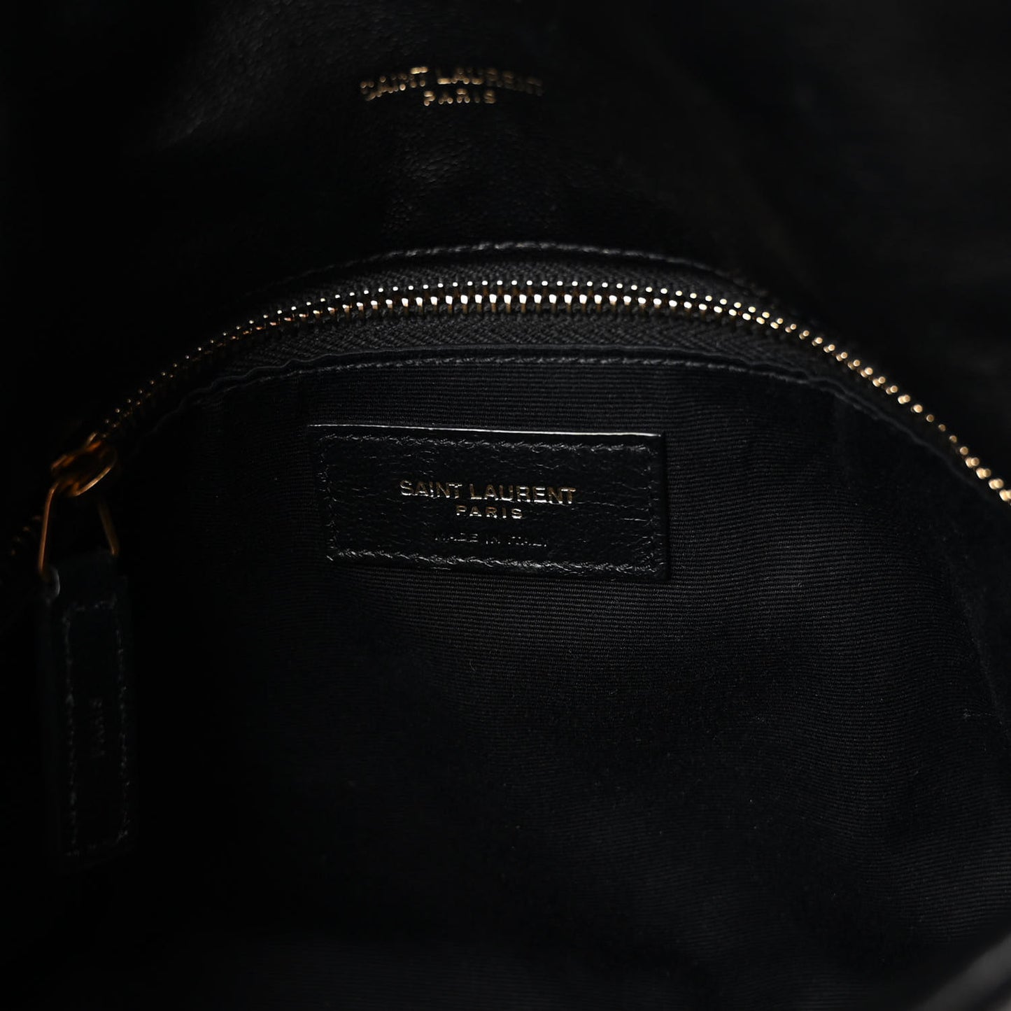 Lambskin Quilted Small Loulou Puffer Monogram Chain Satchel Black