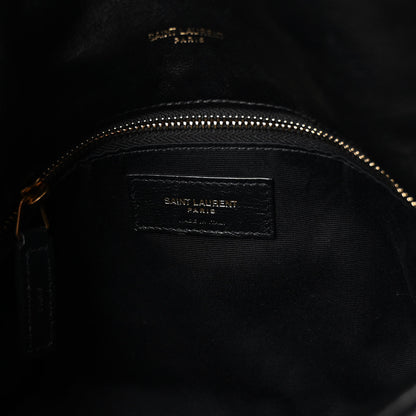 Saint Laurent Lambskin Quilted Small Loulou Puffer Monogram Chain Satchel Black 6 of 9