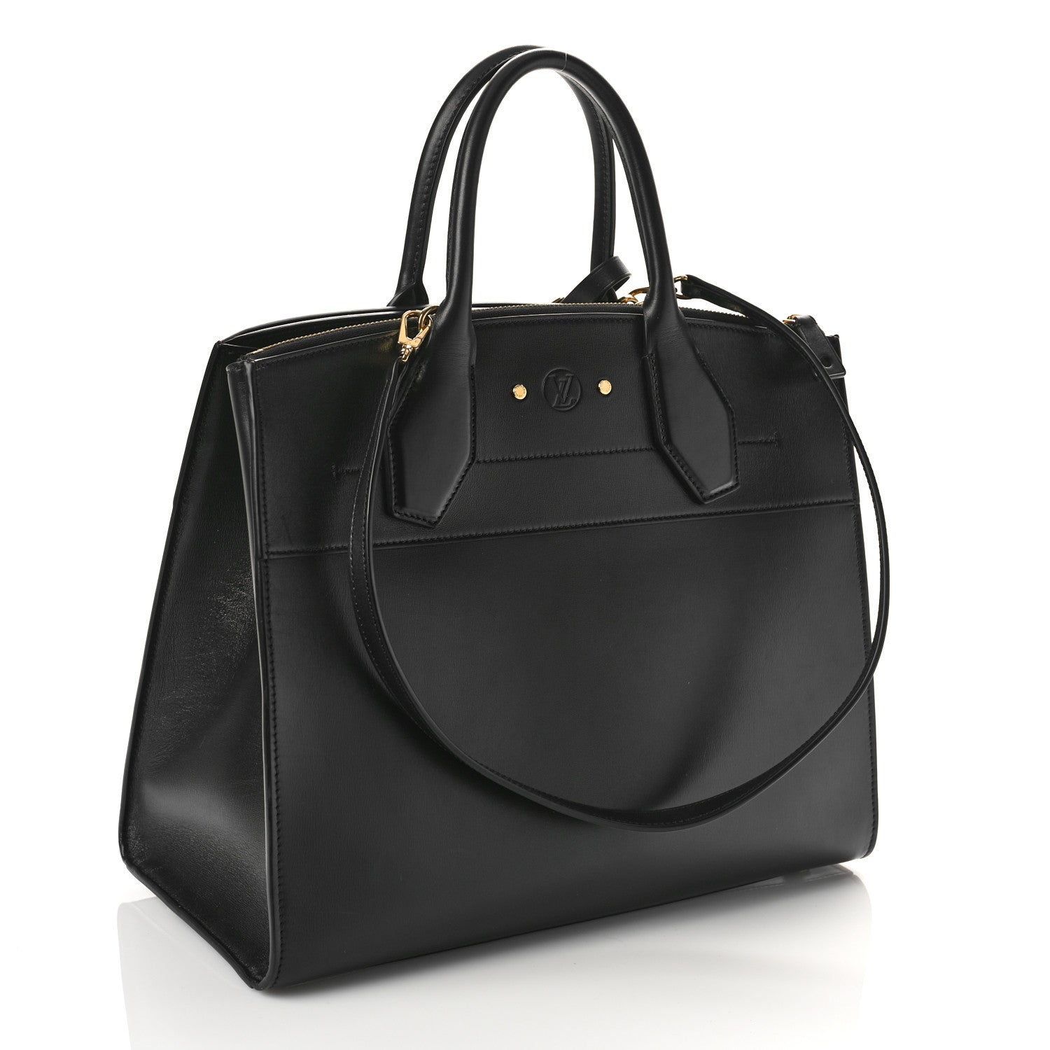 Louis Vuitton Veau Satin City Steamer GM Black 3 of 9